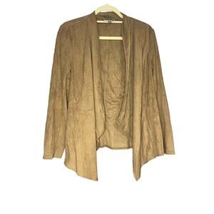 JM Collection Cognac Suede Drape Front Jacket Women's Size M